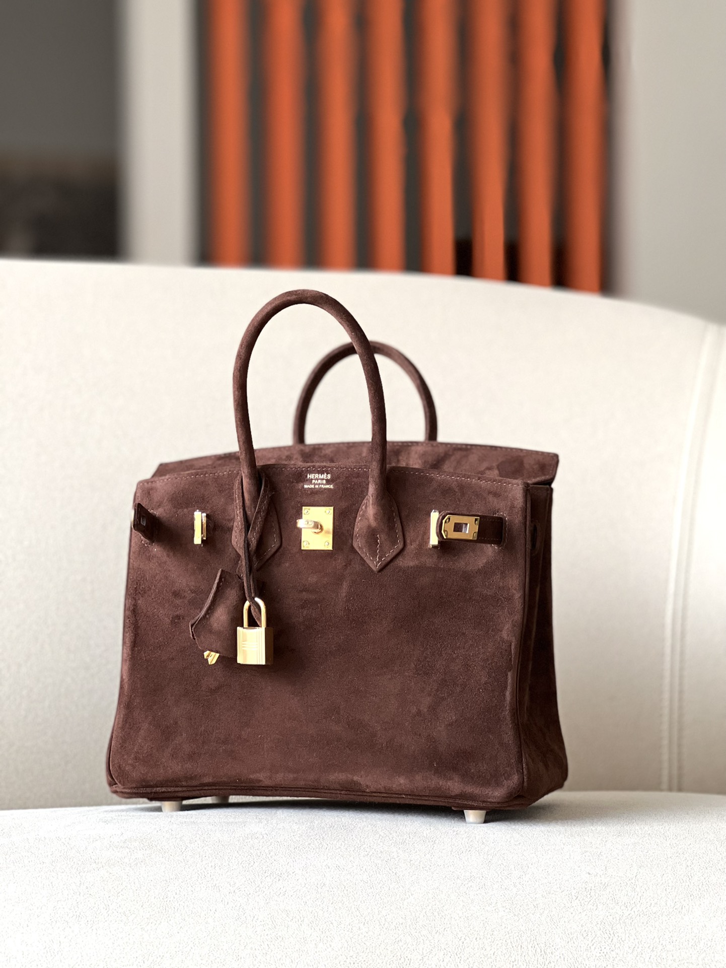 Hermes Birkin Teddy 25-35cm Doblie Suede
