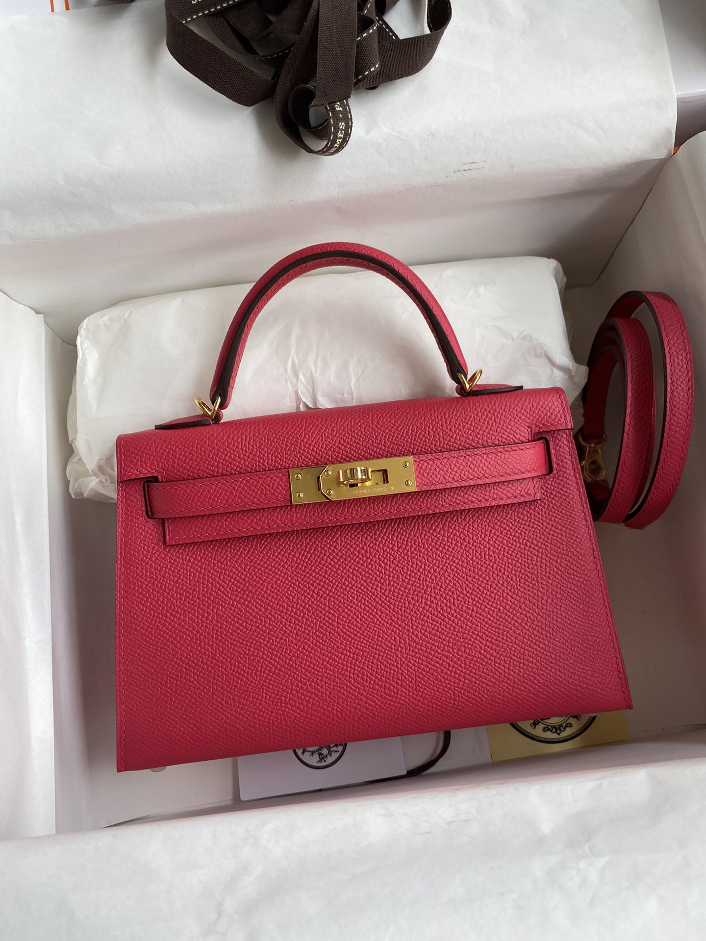 Hermes Mini Kelly  #I6 Rose Extreme Epsom