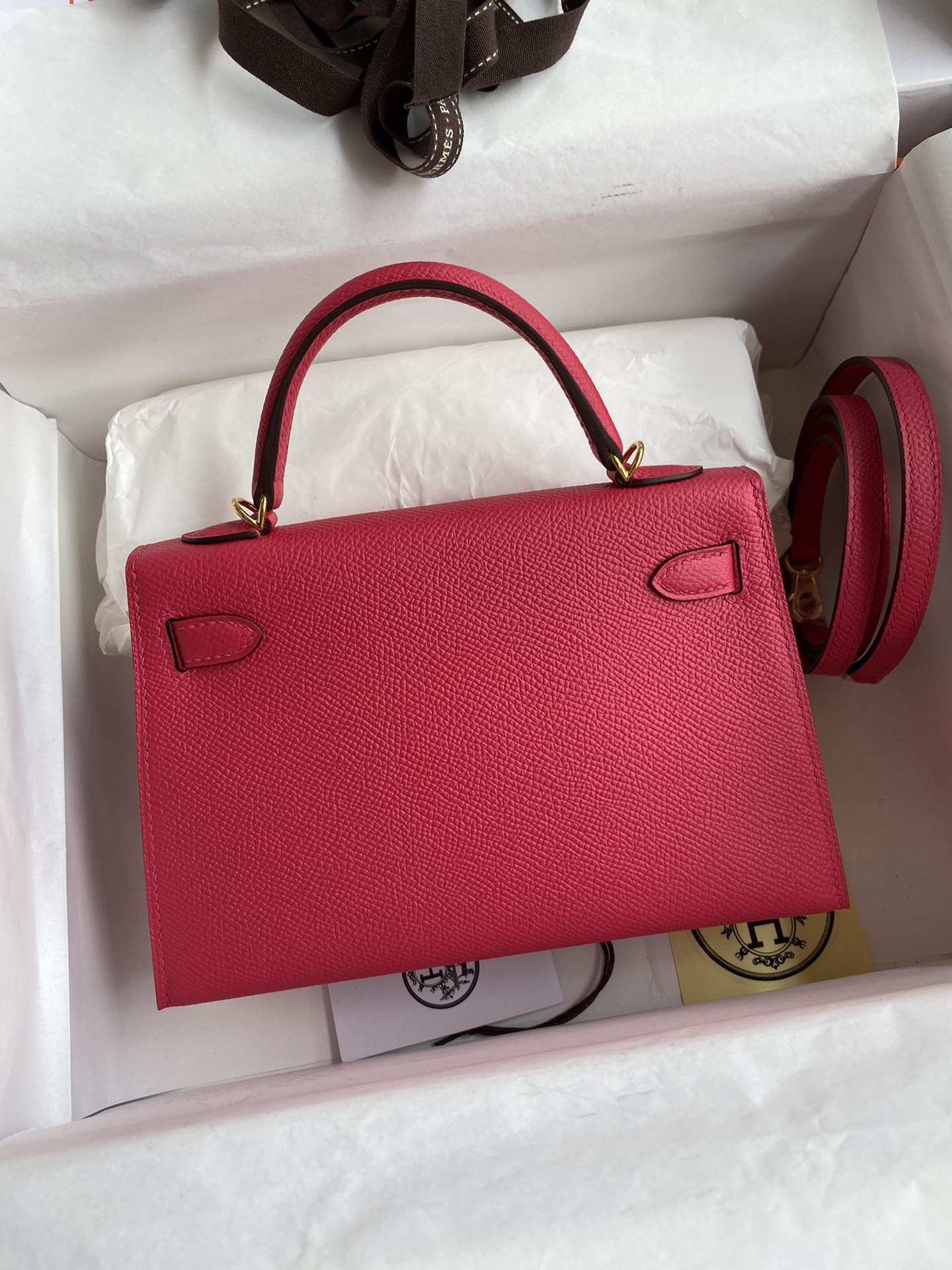 Hermes Mini Kelly  #I6 Rose Extreme Epsom