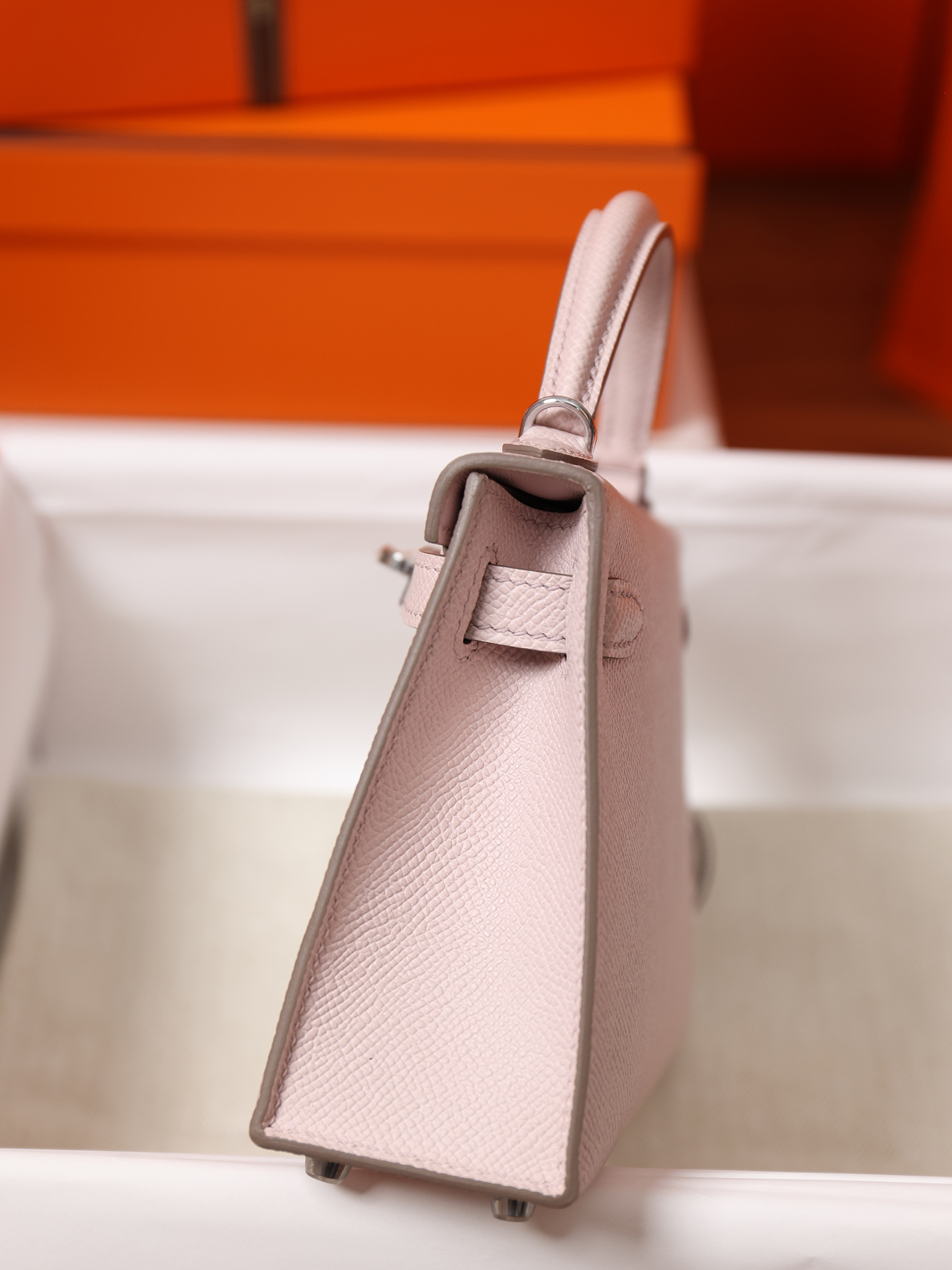 Hermes Mini Kelly #09 Mauve pale Epsom