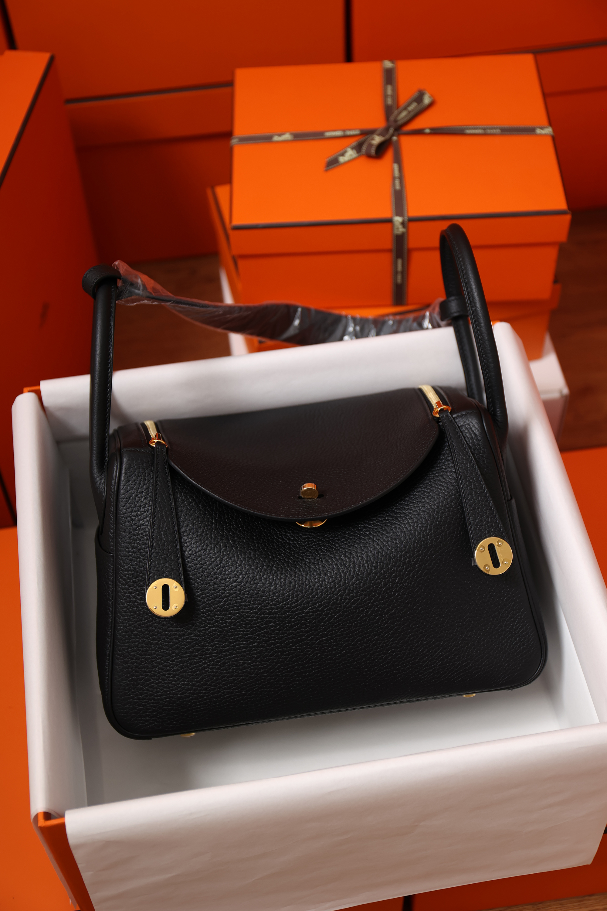 Hermes Lindy ##89 Noir Togo 19-26-30cm