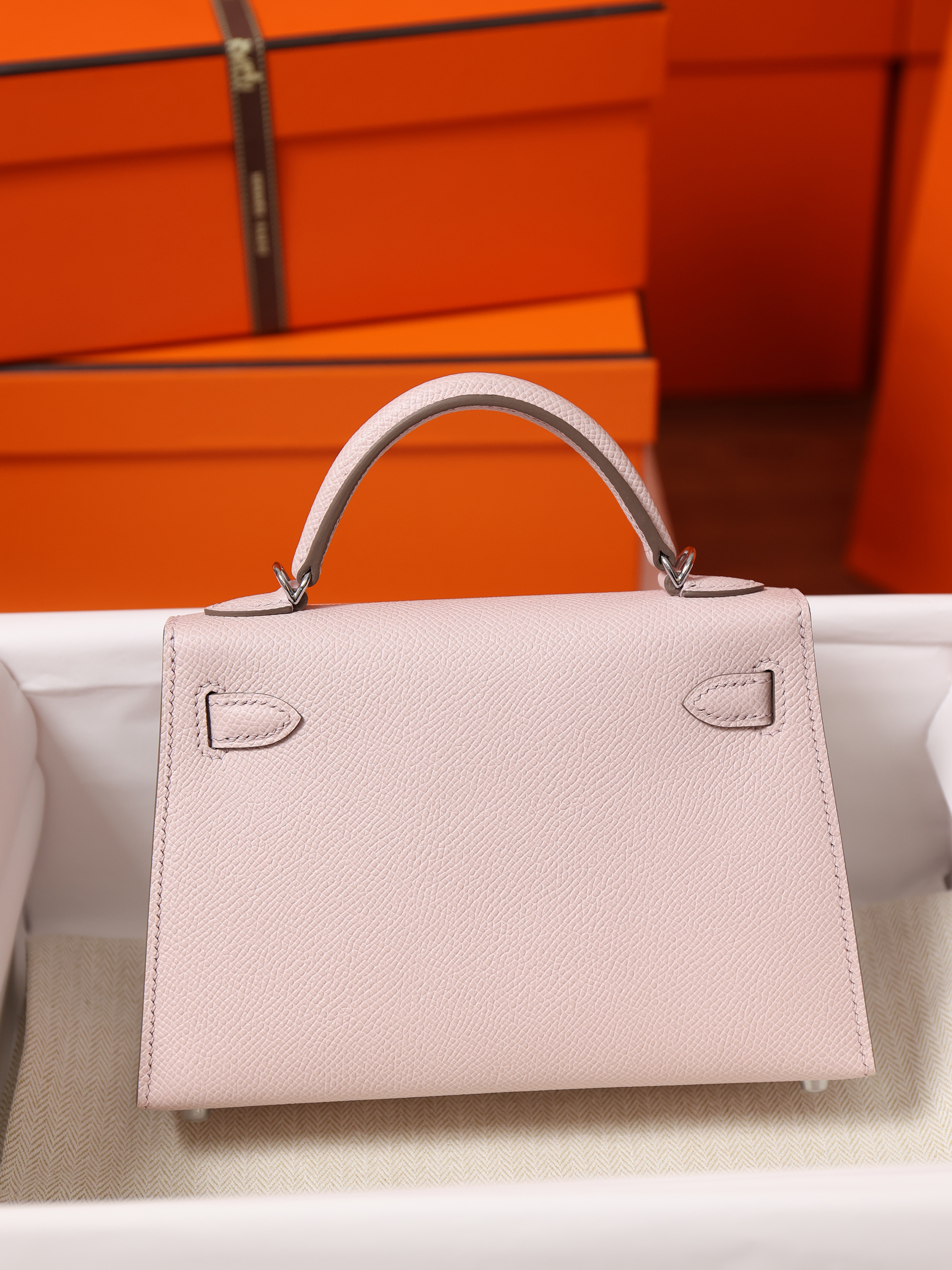Hermes Mini Kelly #09 Mauve pale Epsom