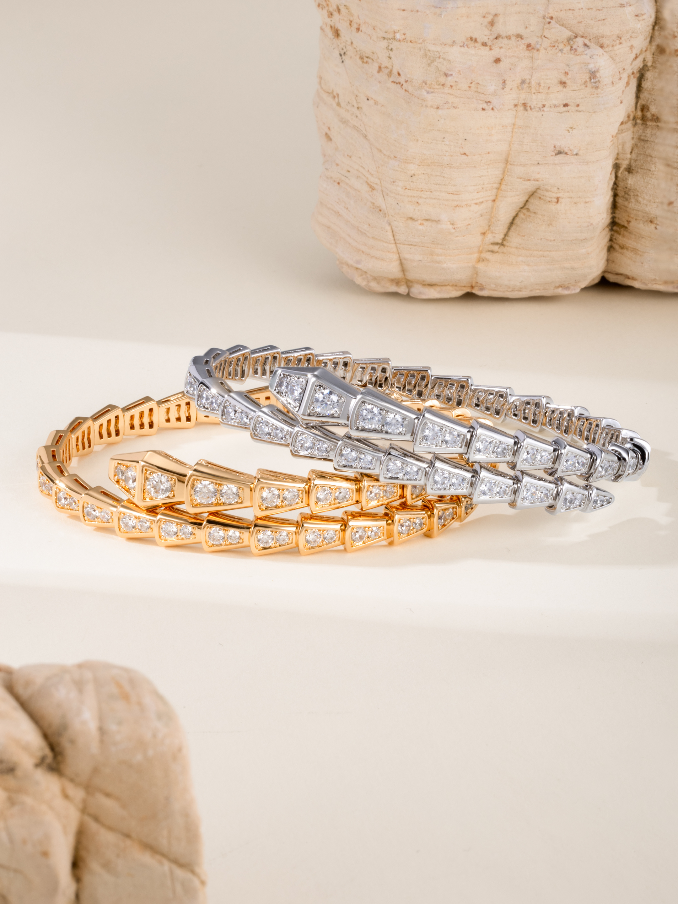 Bvlgari Inspired Serpenti Moissanite Bracelet