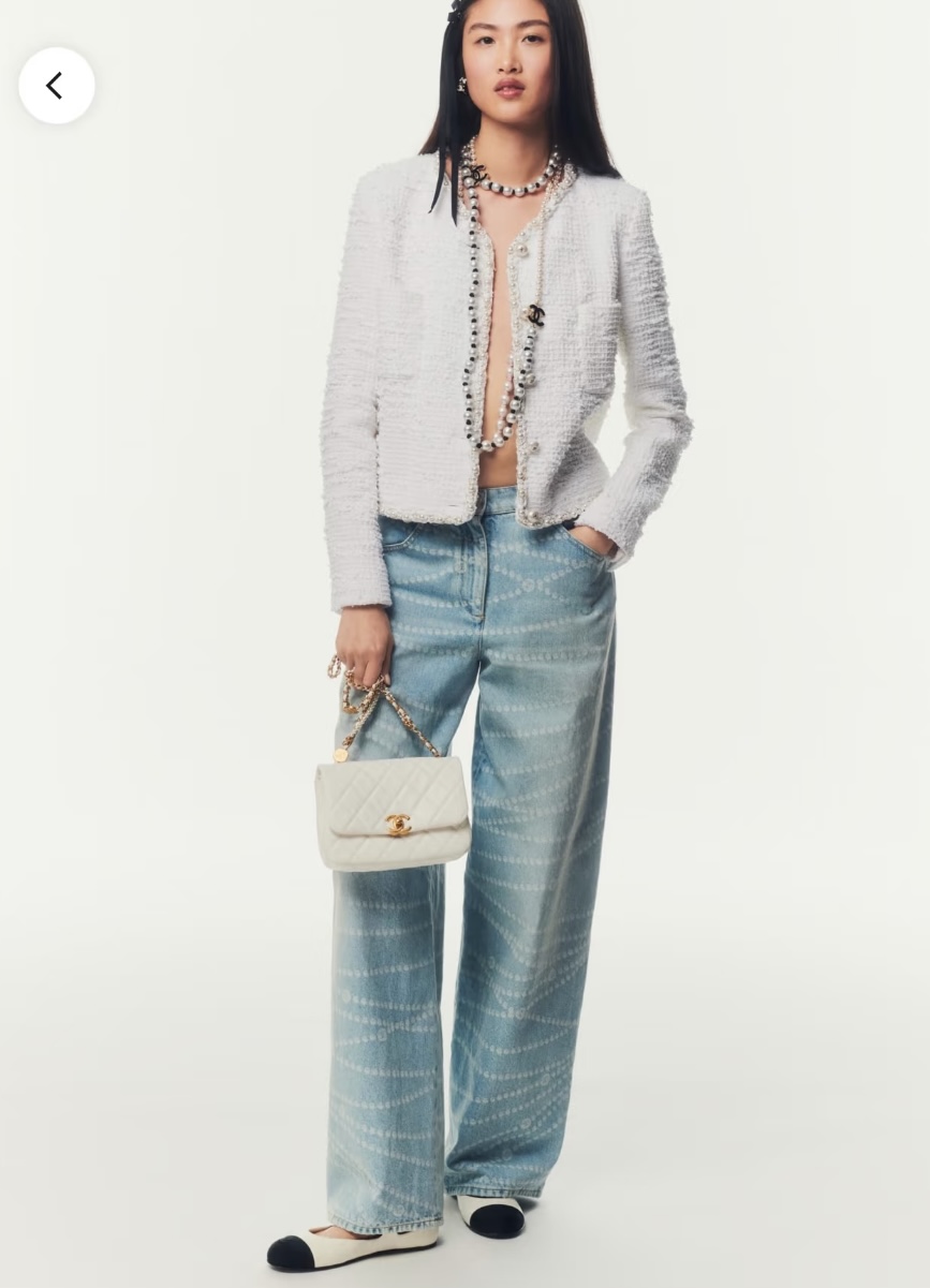 Cha 25p Pearl Chain Jeans