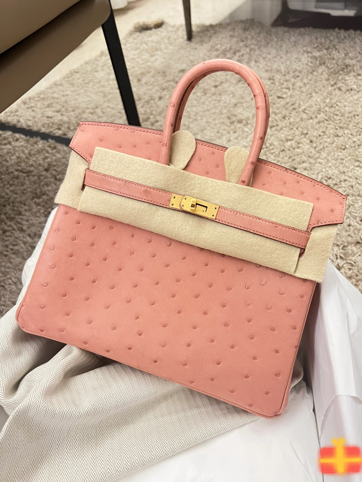 Ostrich skin Birkin 35cm full handmade（Only one)