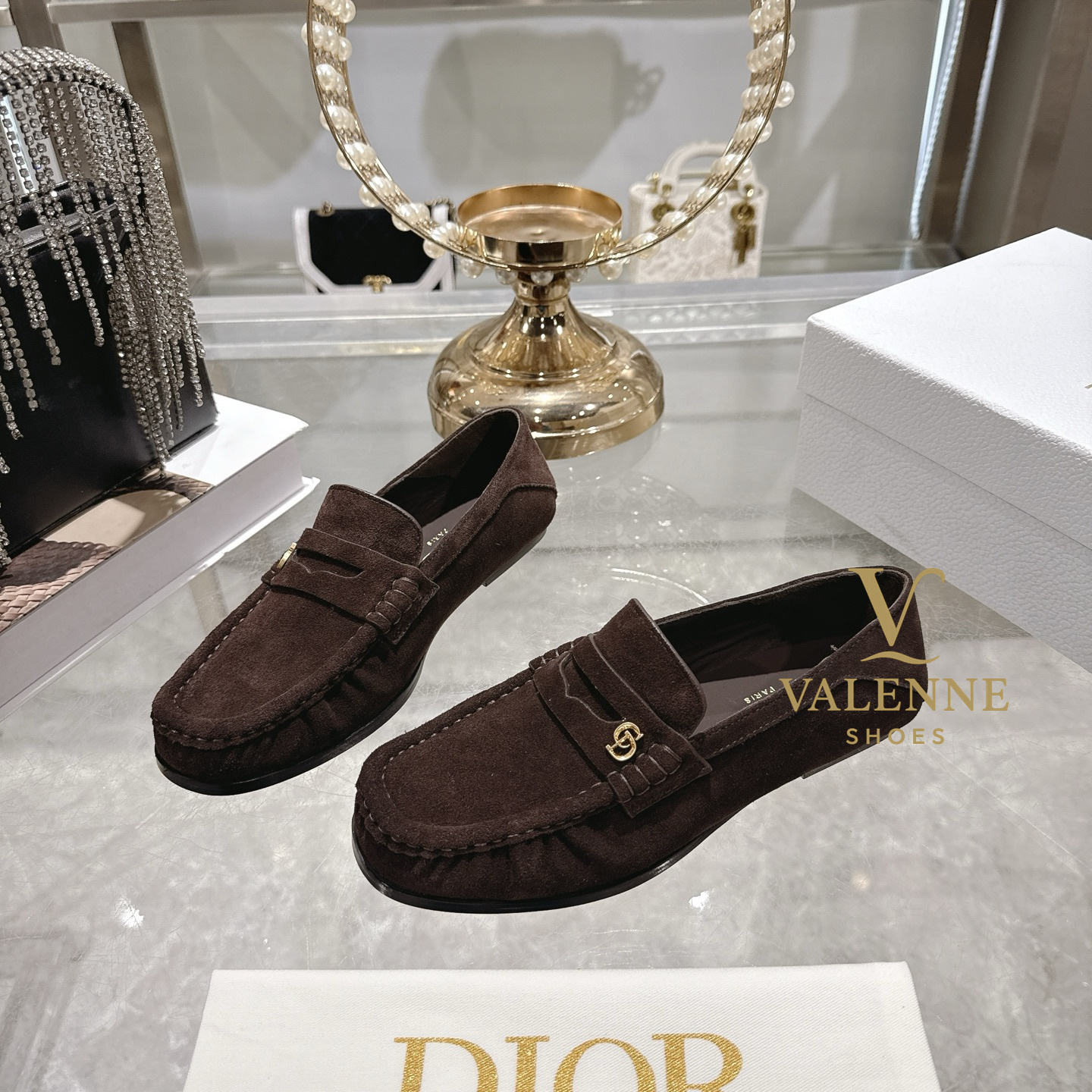 Dior D-Time Flat Round Toe Loafers Ballet Style Shoes