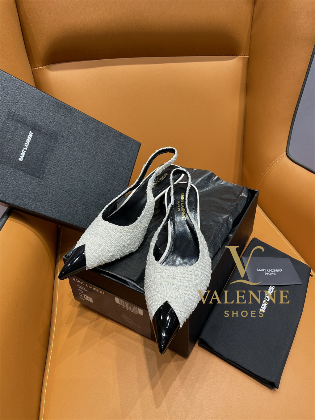 YSL Yves Saint Laurent Pointed-toe Mid-heel Shoes