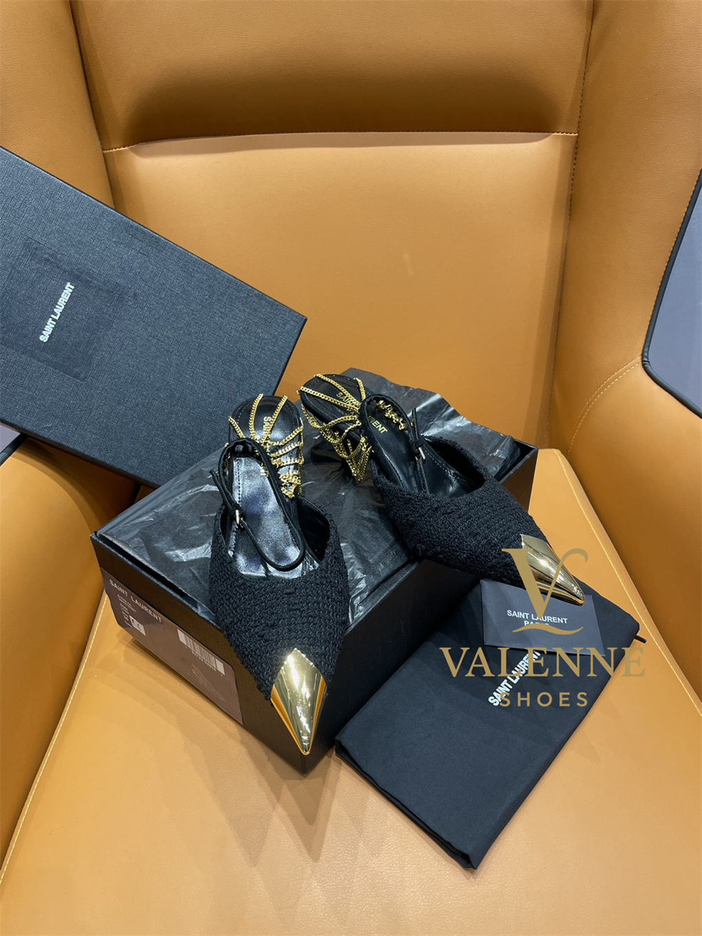 YSL Yves Saint Laurent Pointed-toe Mid-heel Shoes