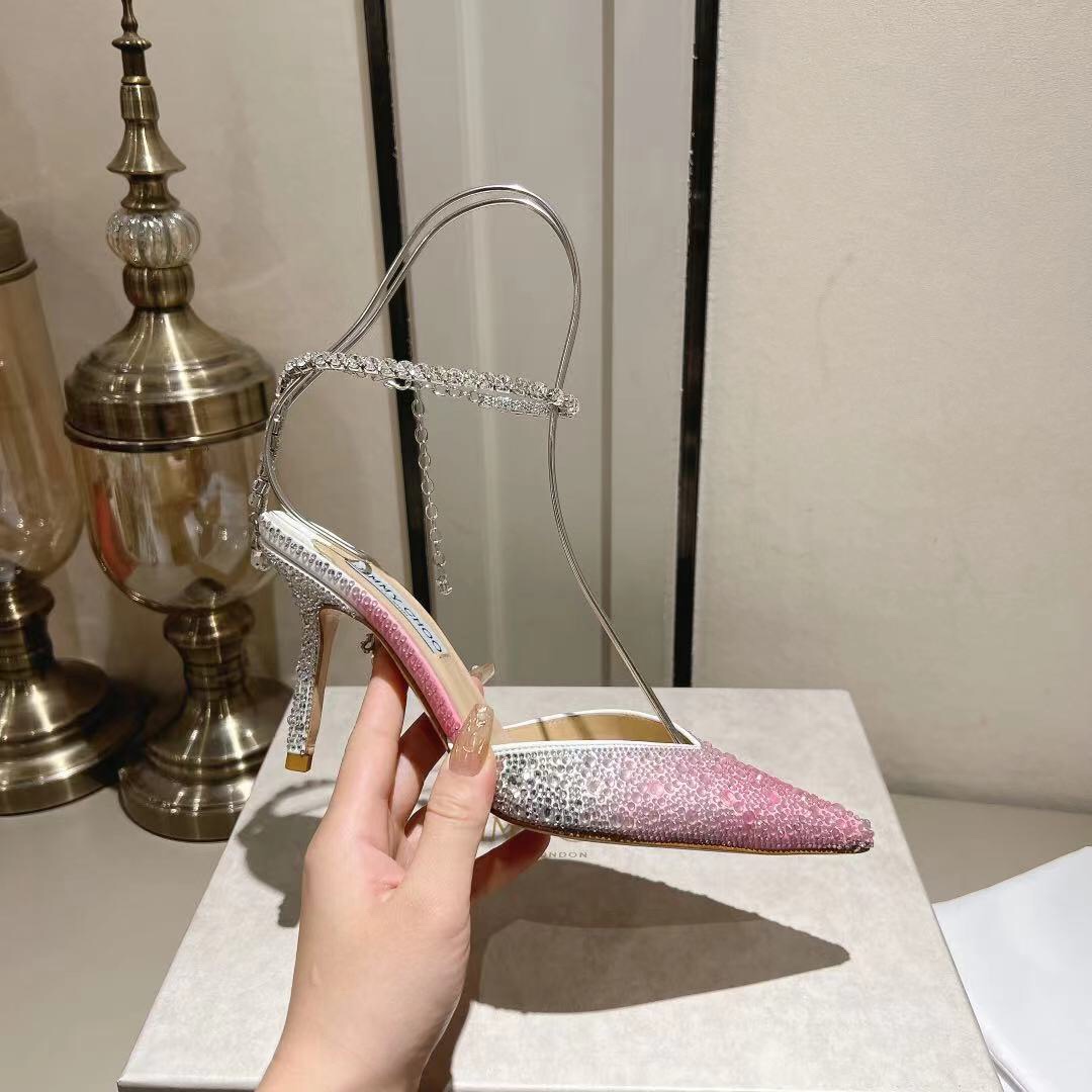 Jimmy Choo Alia Suede crystal high heels