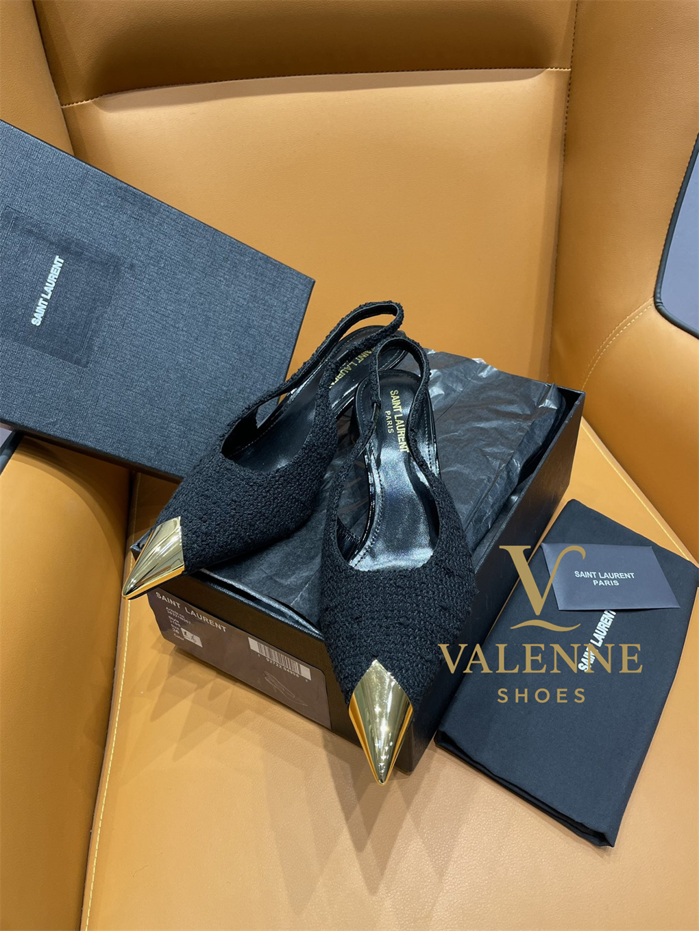 YSL Yves Saint Laurent Pointed-toe Mid-heel Shoes