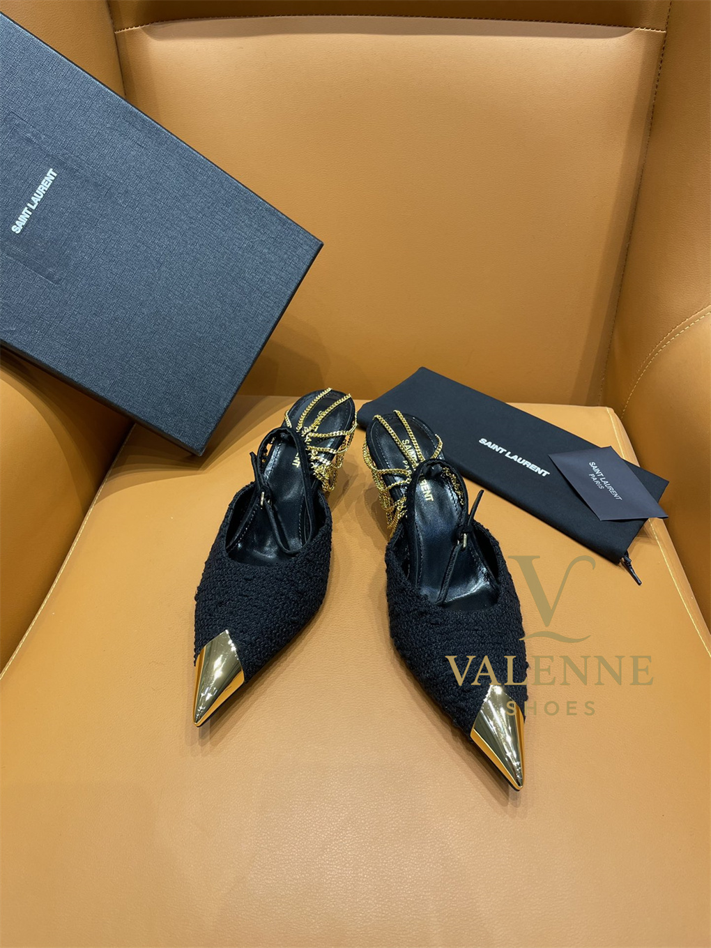 YSL Yves Saint Laurent Pointed-toe Mid-heel Shoes