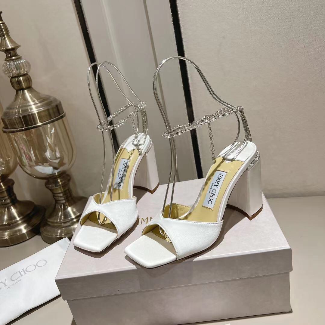 Jimmy Choo Alia Suede crystal high heels