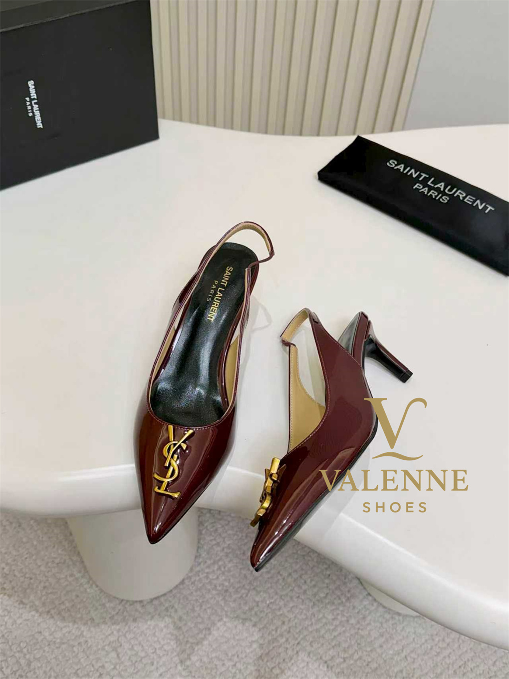 YSL Yves Saint Laurent Pointed-Toe Mid-heel Shoes
