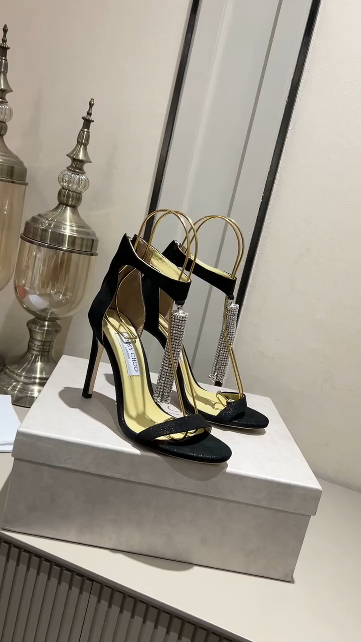 Jimmy Choo Alia Suede crystal high heels