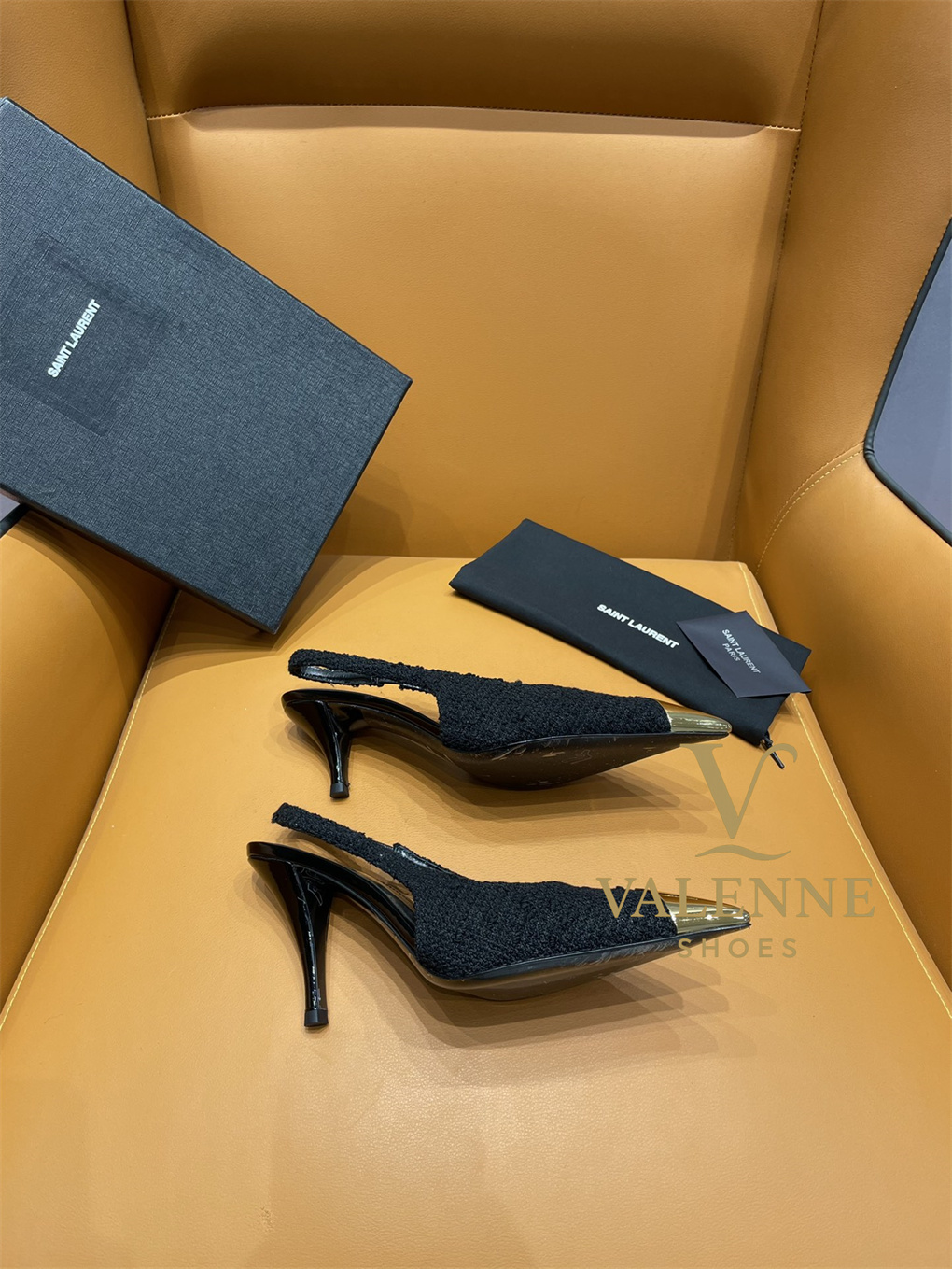 YSL Yves Saint Laurent Pointed-toe Mid-heel Shoes