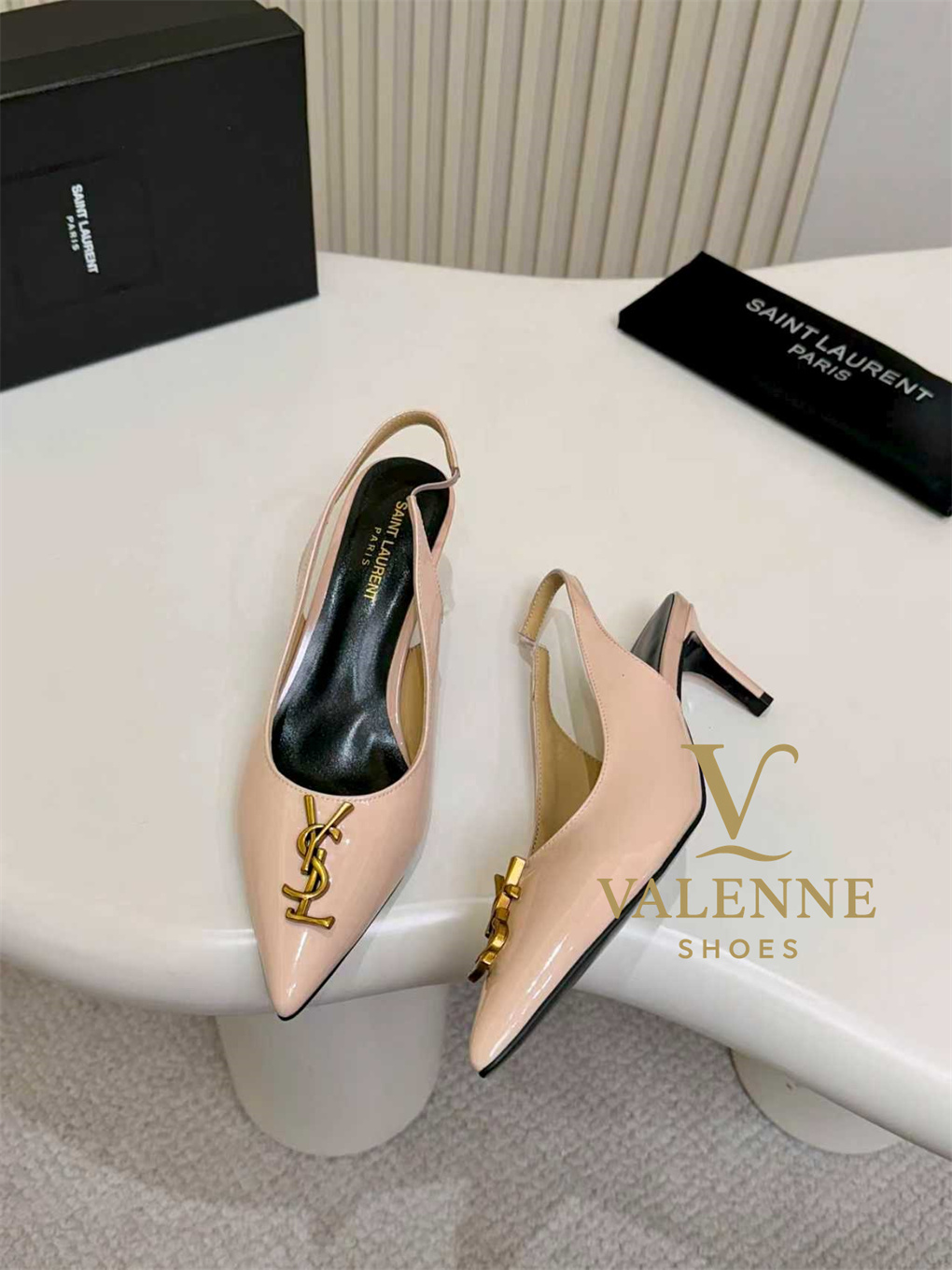 YSL Yves Saint Laurent Pointed-Toe Mid-heel Shoes