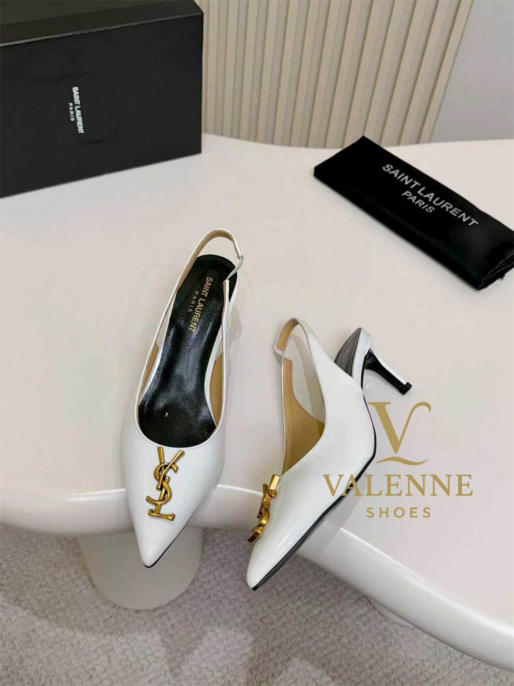 YSL Yves Saint Laurent Pointed-Toe Mid-heel Shoes