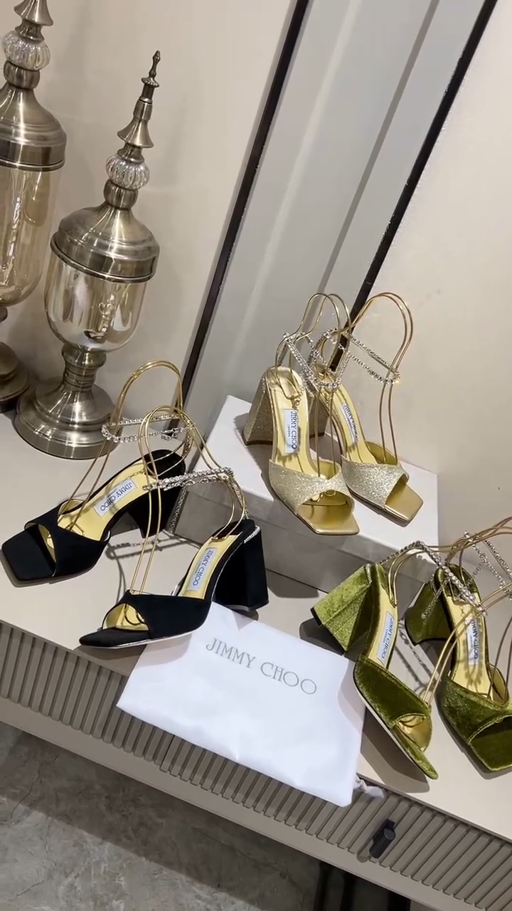 Jimmy Choo Alia Suede crystal high heels