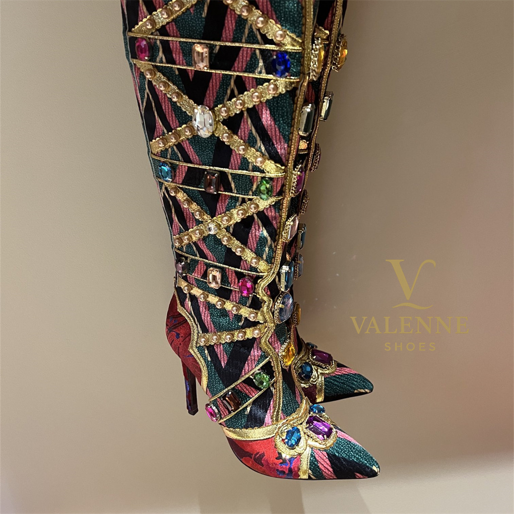 DG Dolce&Gabbana luxury Crystal High Heels Boots