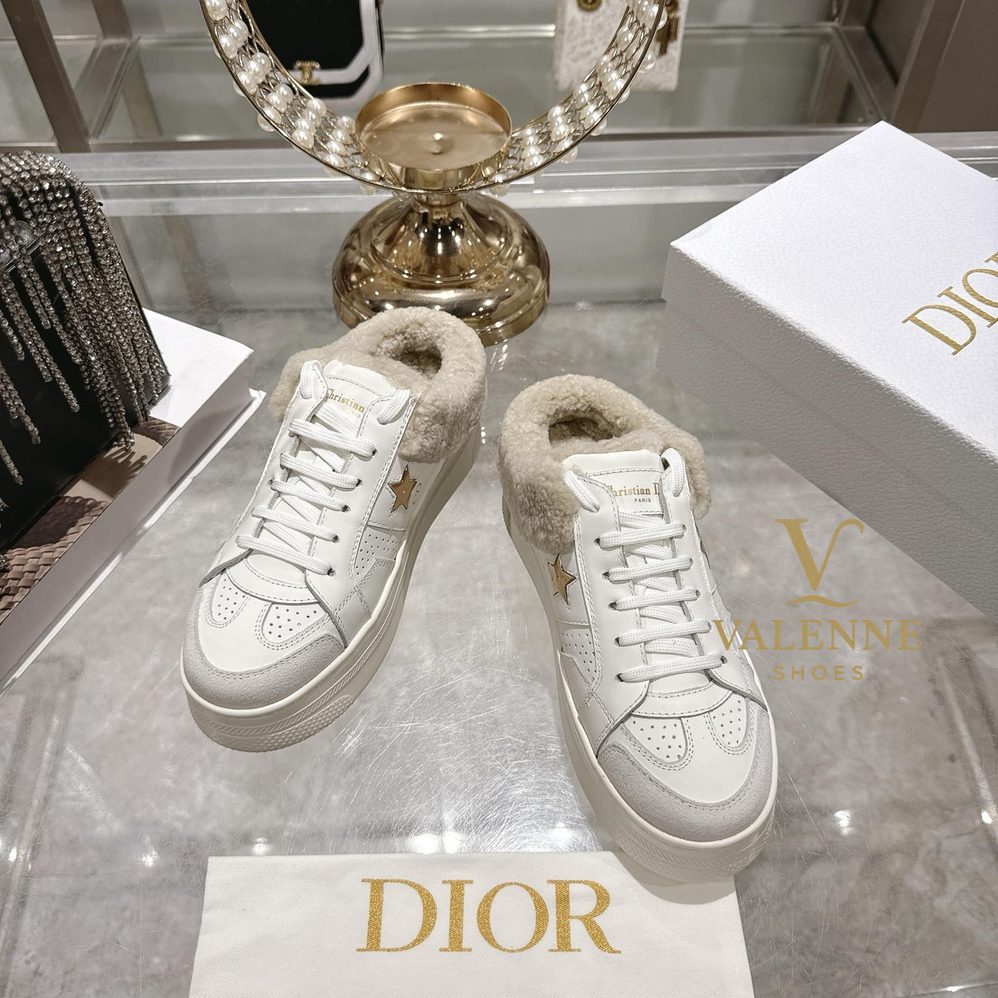 Dior Casual Shoes Furry Slippers (Open-backed)