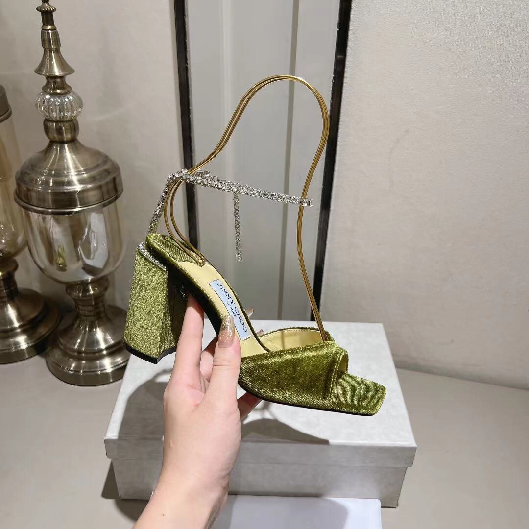 Jimmy Choo Alia Suede crystal high heels