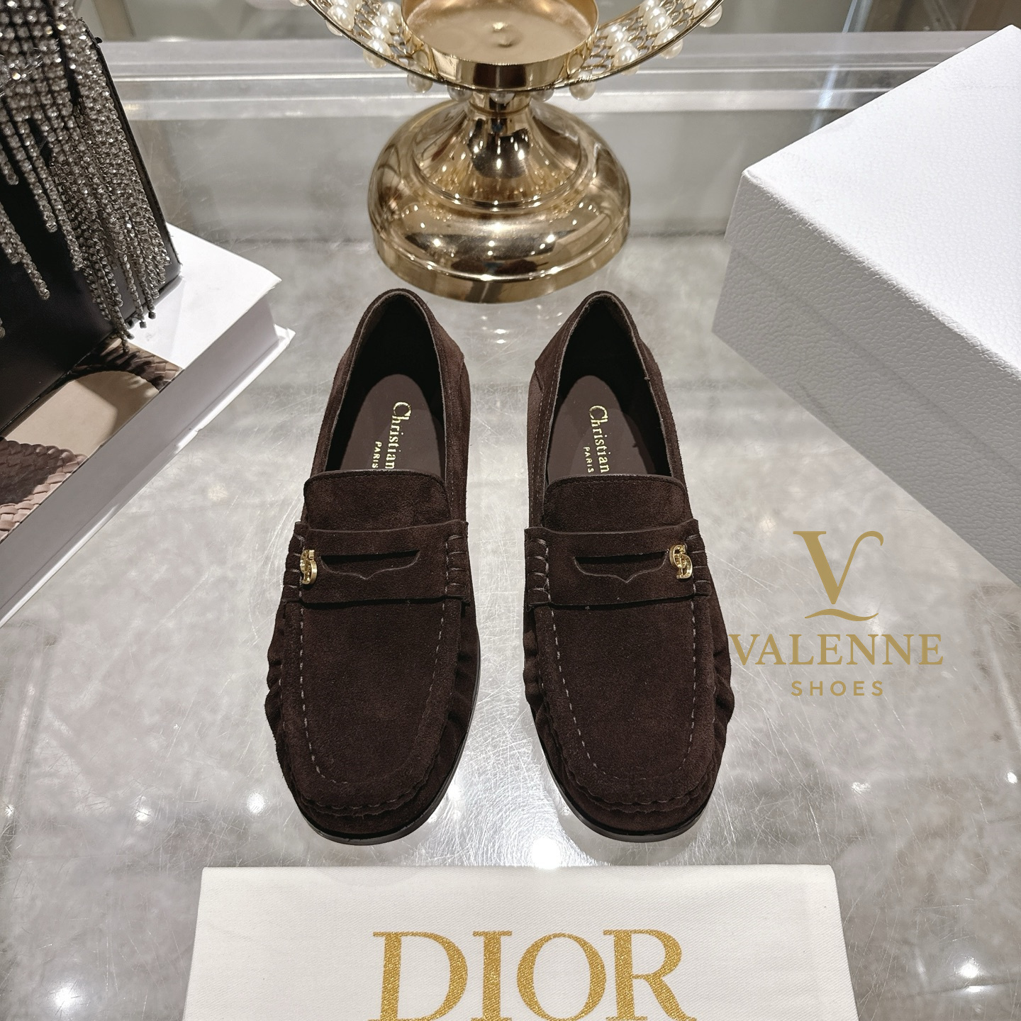 Dior D-Time Flat Round Toe Loafers Ballet Style Shoes