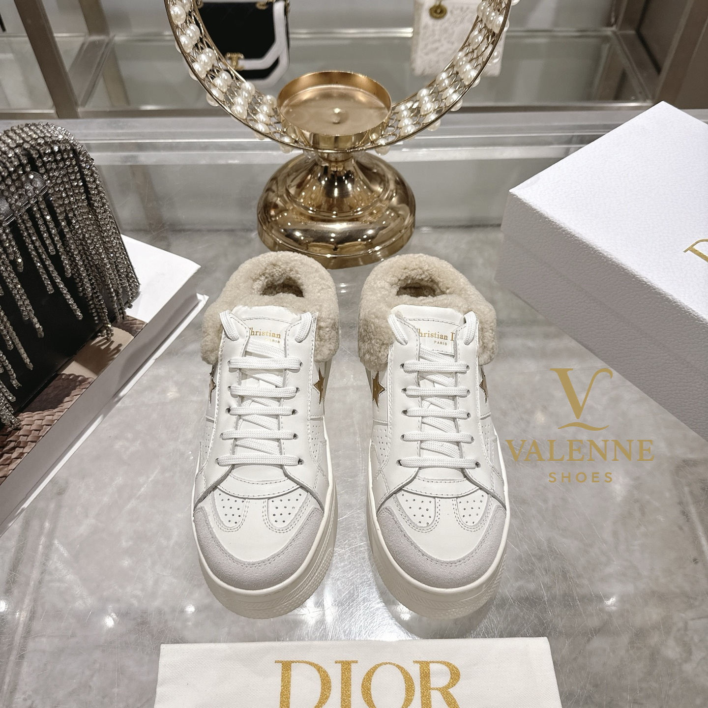 Dior Casual Shoes Furry Slippers (Open-backed)