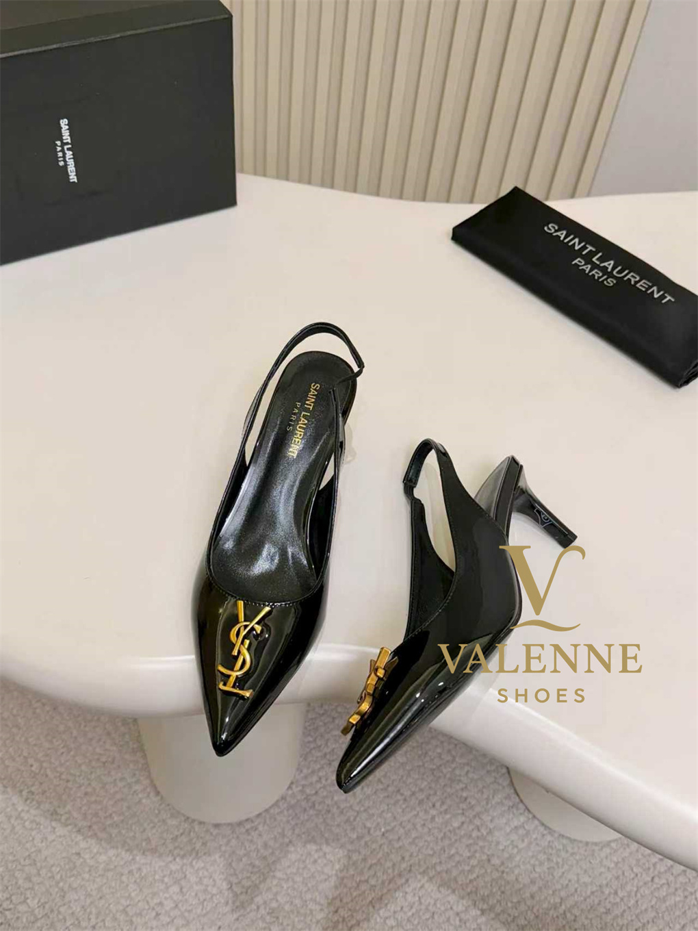 YSL Yves Saint Laurent Pointed-Toe Mid-heel Shoes