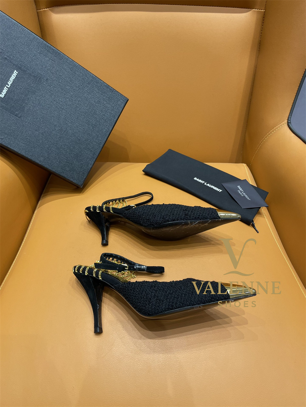 YSL Yves Saint Laurent Pointed-toe Mid-heel Shoes