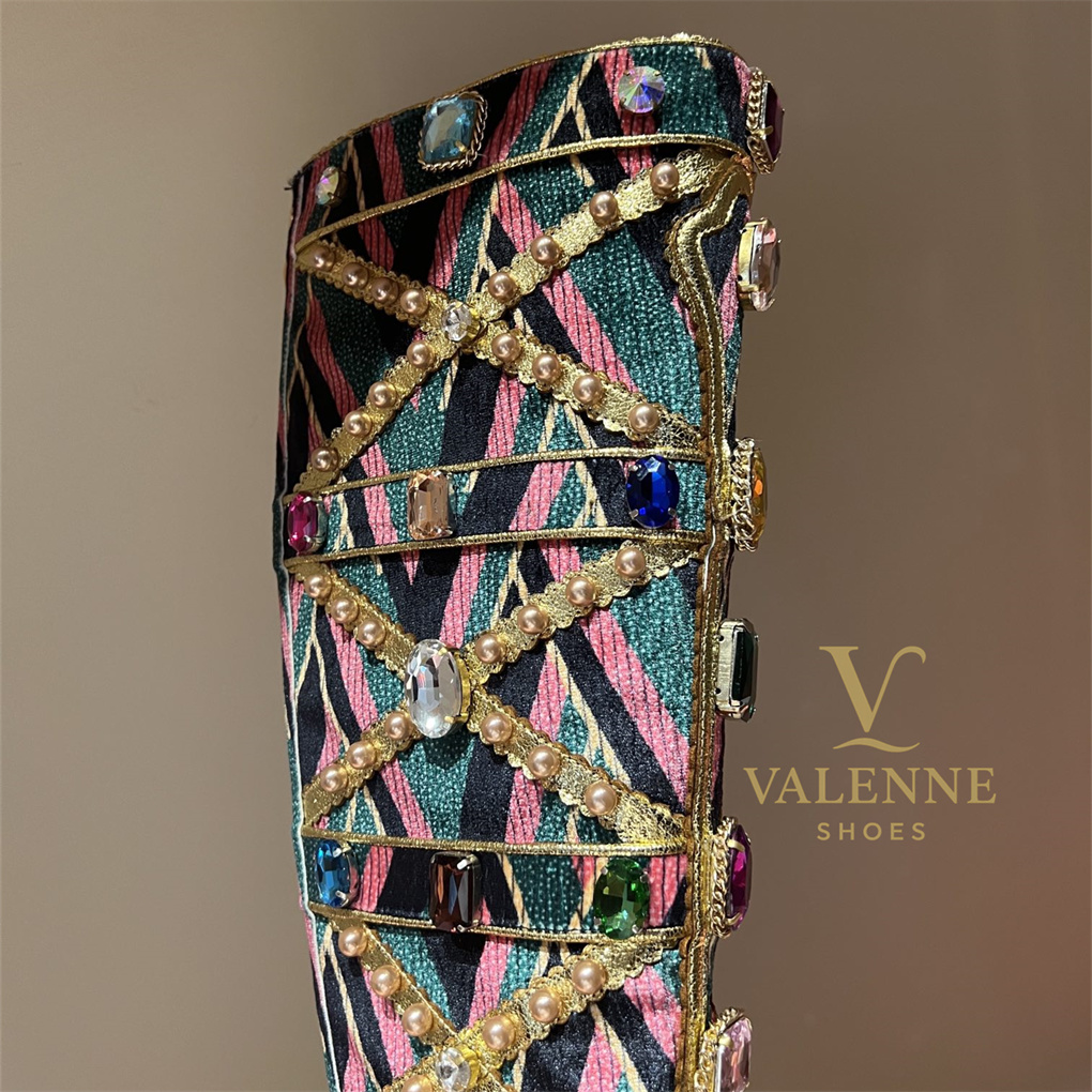 DG Dolce&Gabbana luxury Crystal High Heels Boots