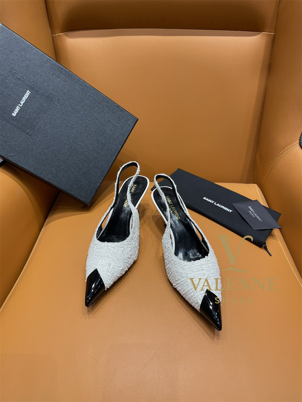 YSL Yves Saint Laurent Pointed-toe Mid-heel Shoes