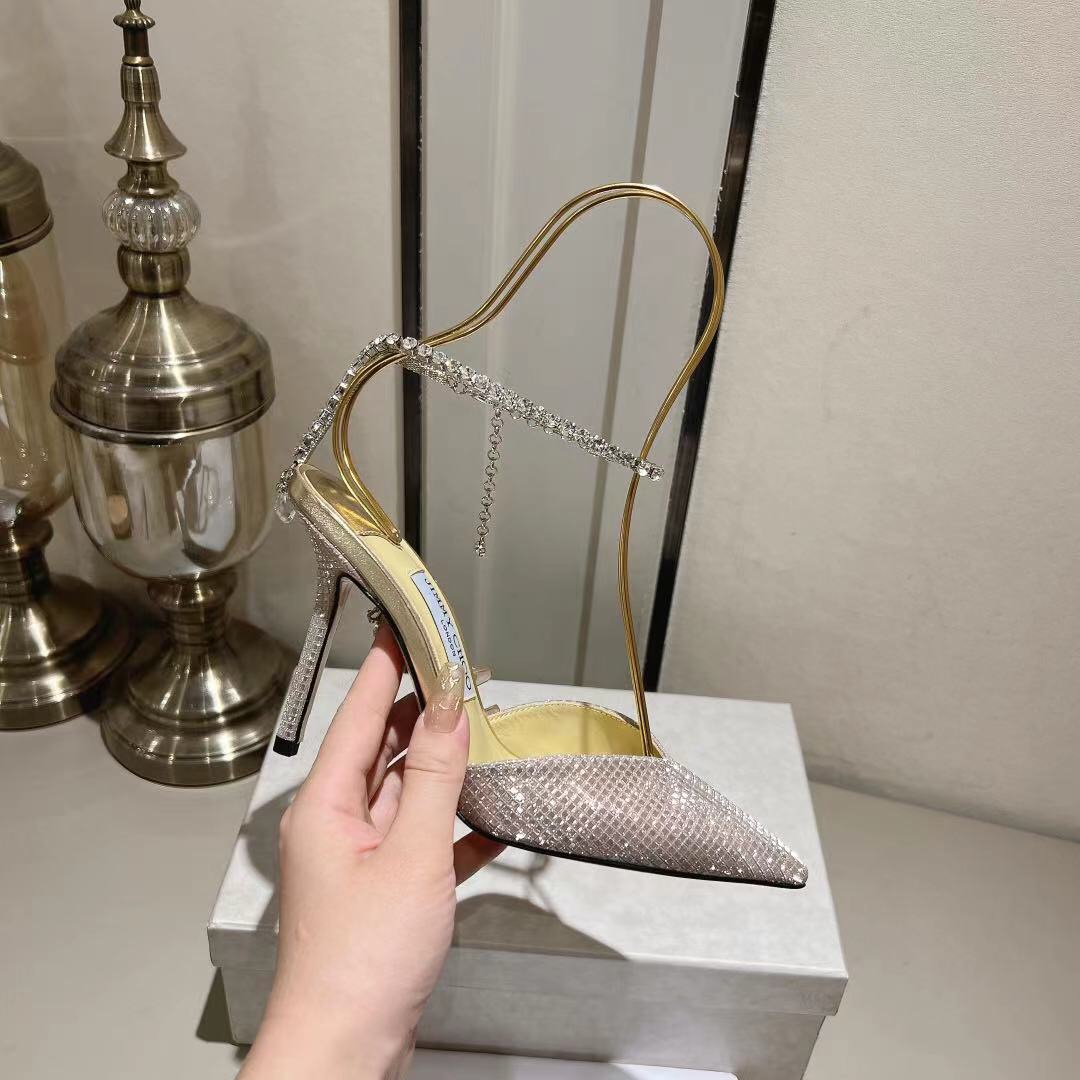 Jimmy Choo Alia Suede crystal high heels