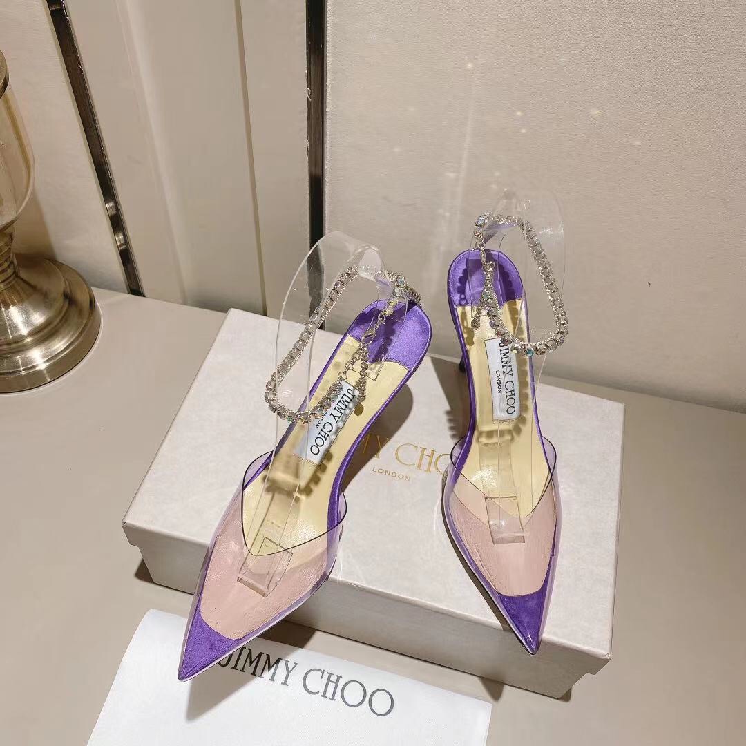 Jimmy Choo Alia Suede crystal high heels
