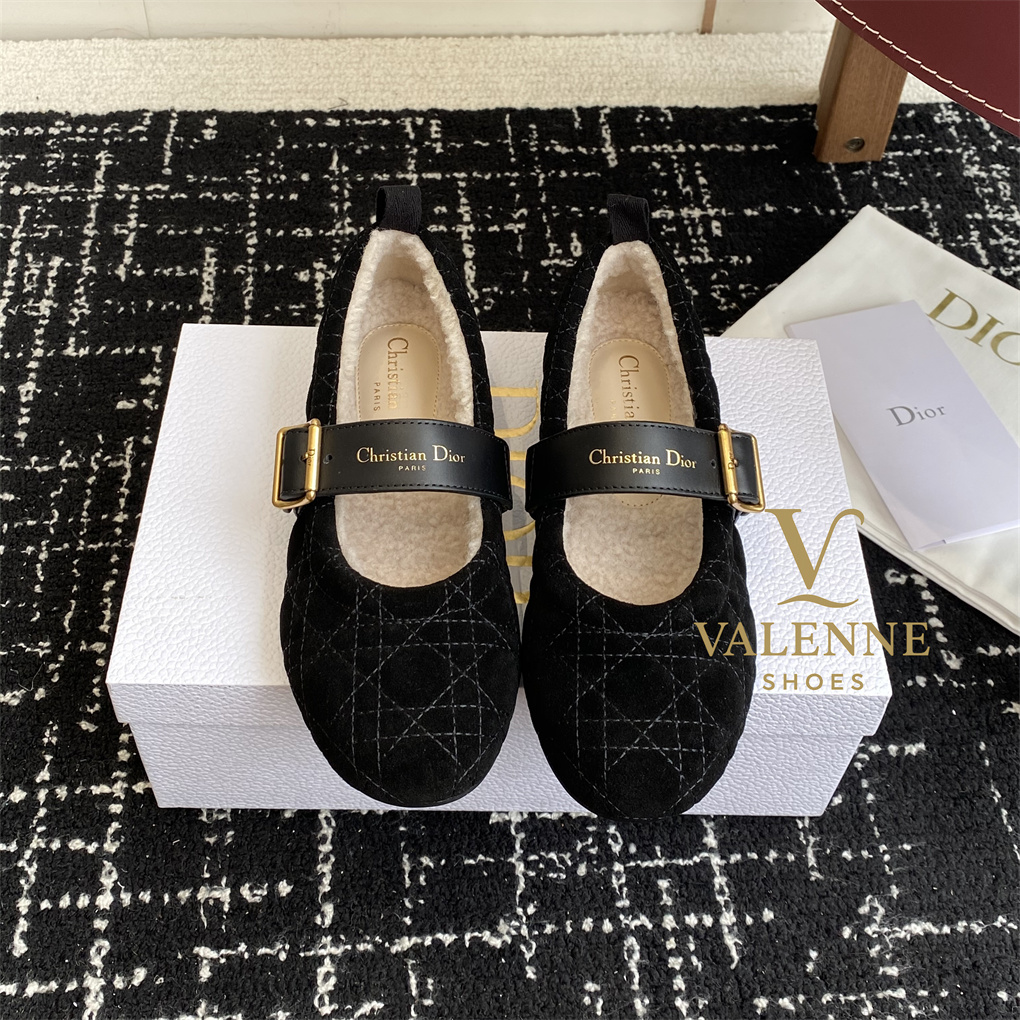 Dior Wool Mary Janes Flat Shoes