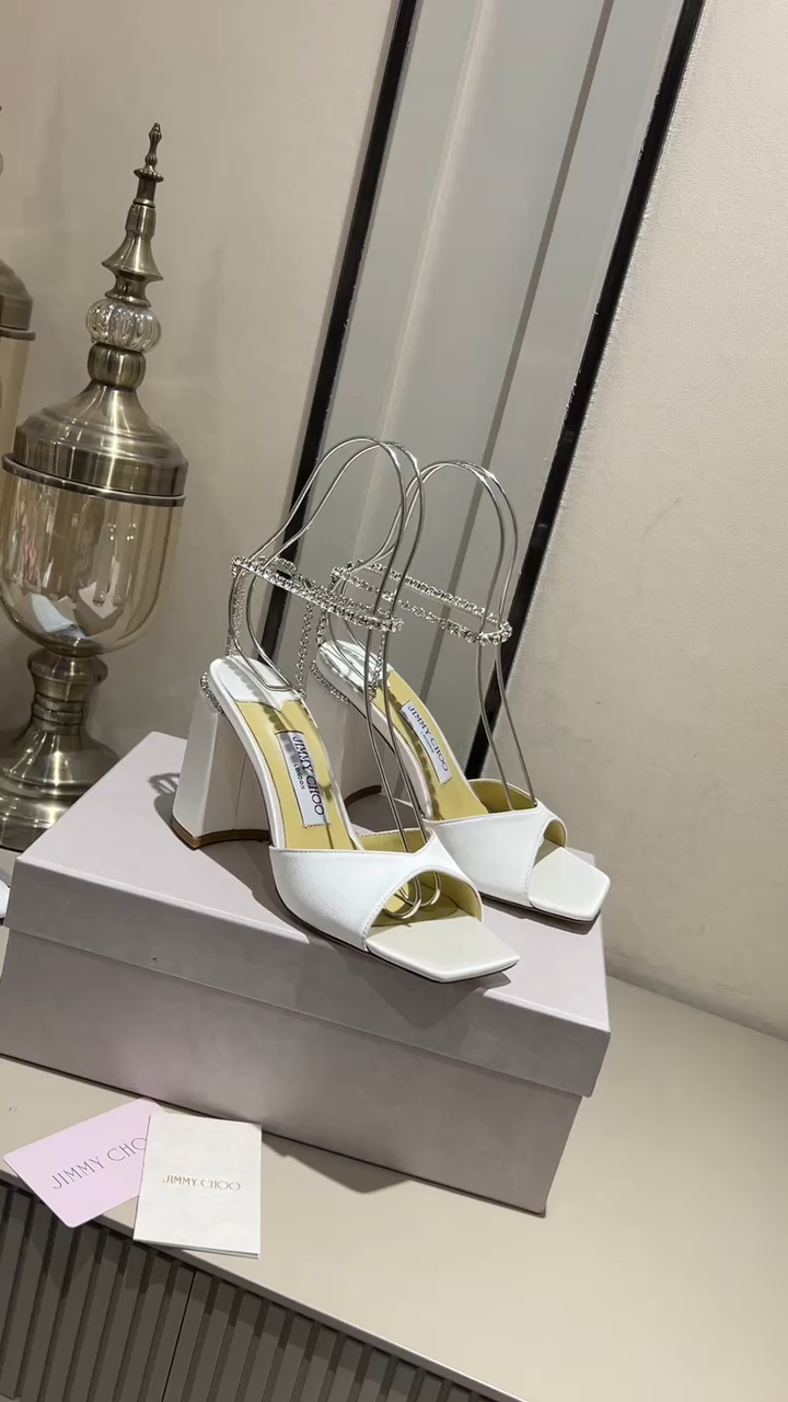 Jimmy Choo Alia Suede crystal high heels