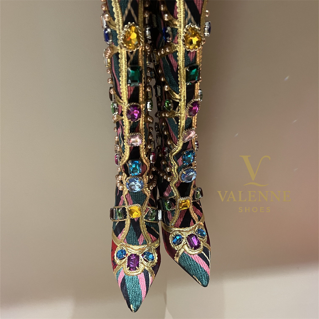 DG Dolce&Gabbana luxury Crystal High Heels Boots