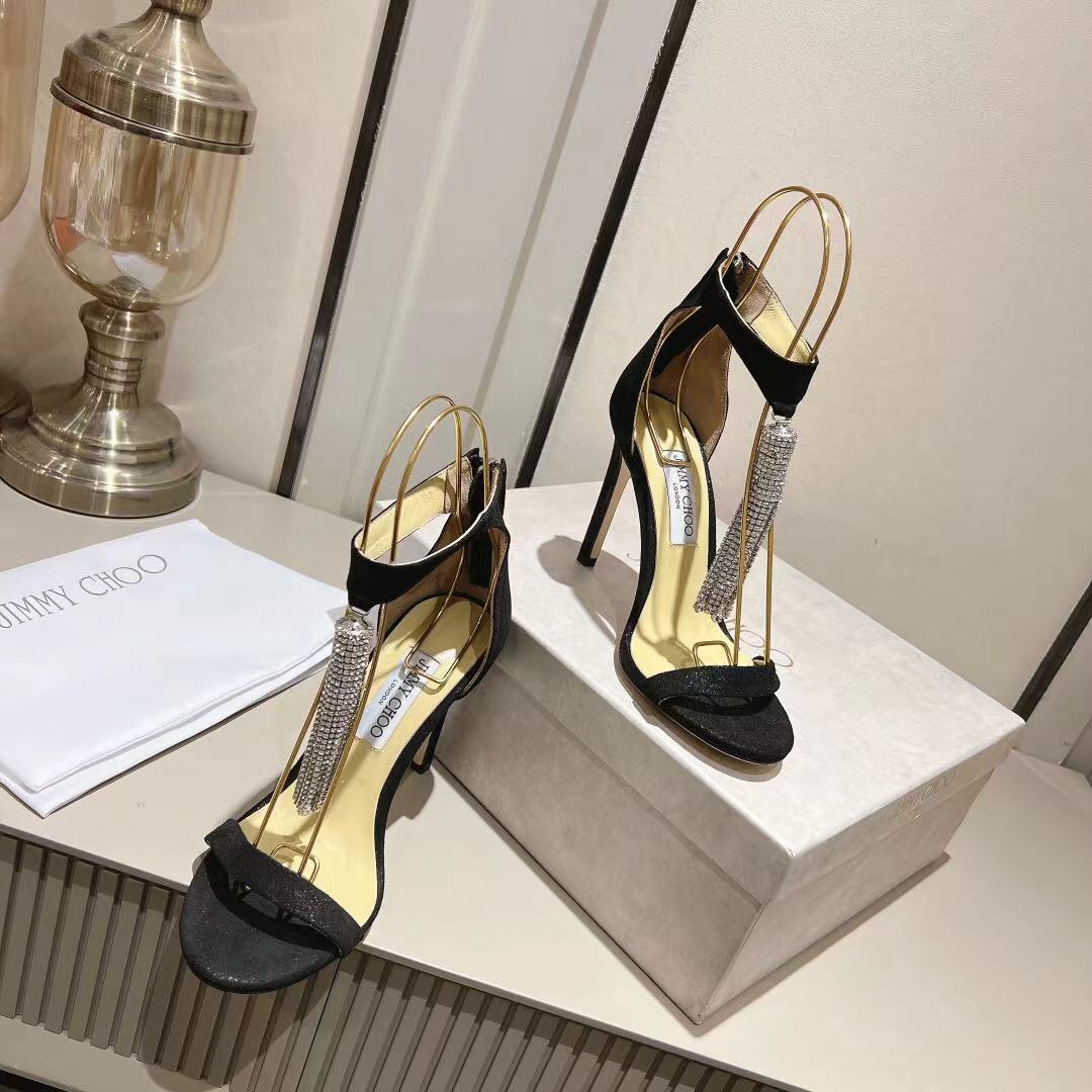 Jimmy Choo Alia Suede crystal high heels