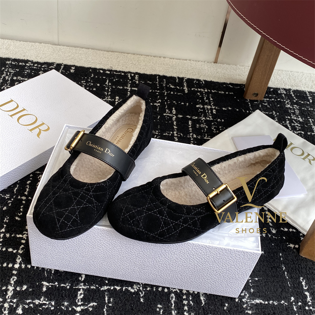 Dior Wool Mary Janes Flat Shoes