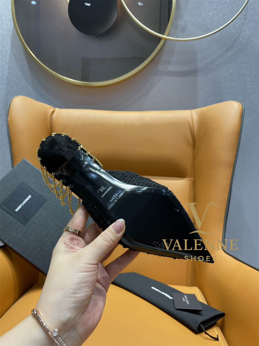 YSL Yves Saint Laurent Pointed-toe Mid-heel Shoes