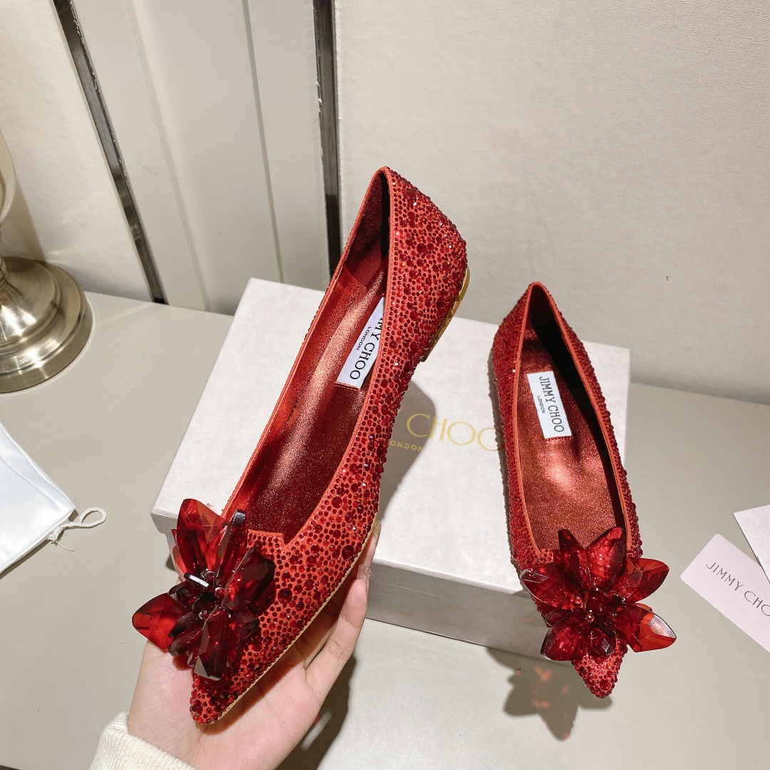 Jimmy Choo Alia Suede crystal high heels red