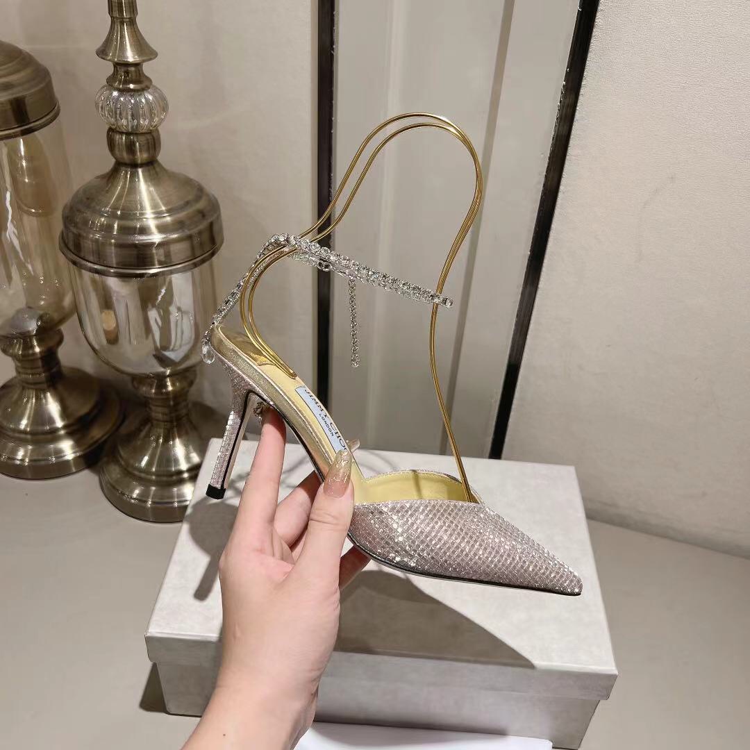 Jimmy Choo Alia Suede crystal high heels