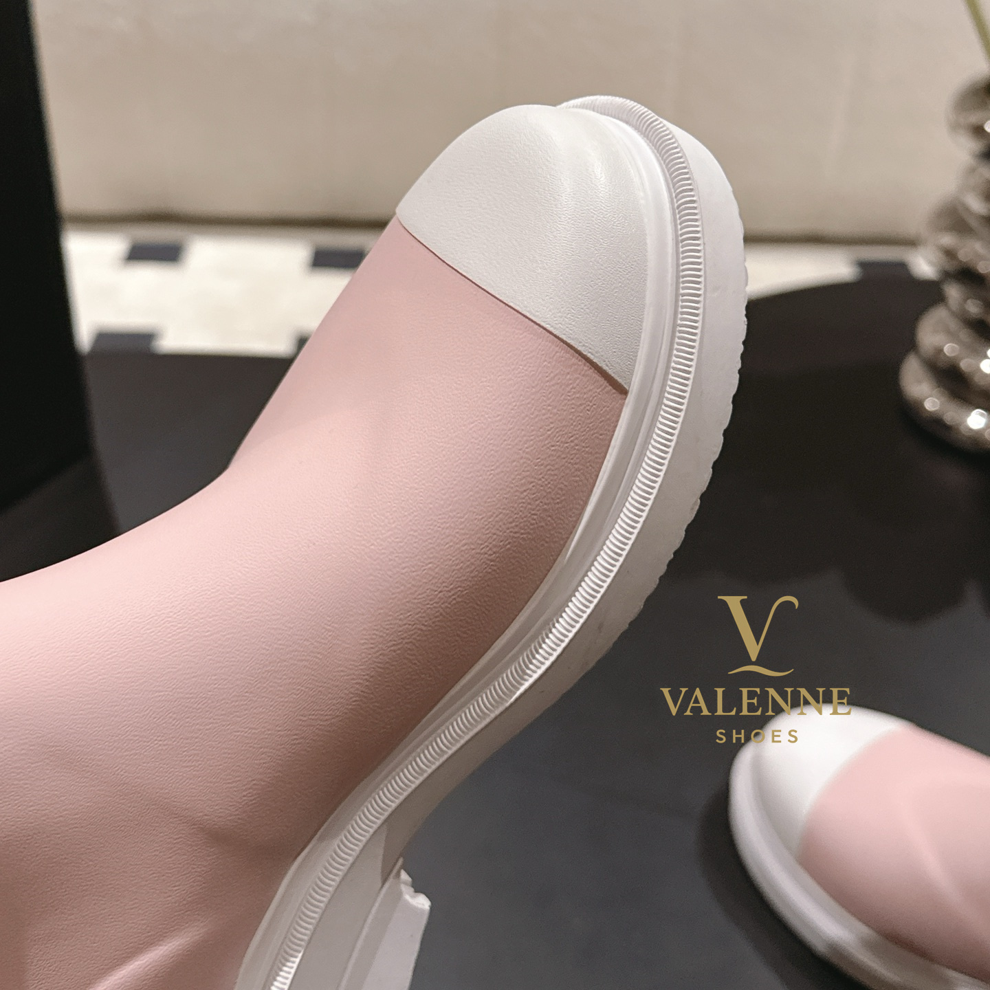 Cha Pink and white Rain Boots