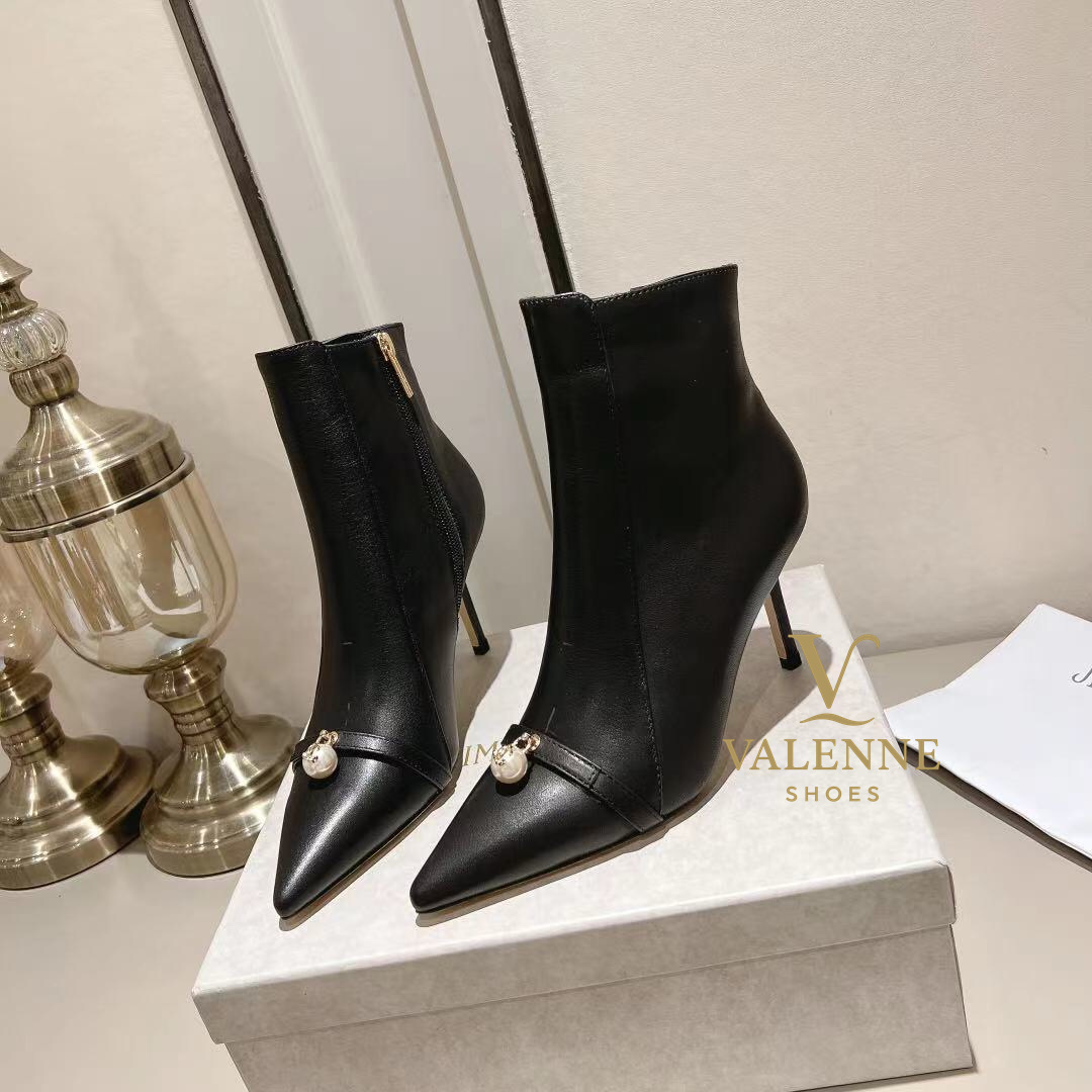 Jimmy Choo Black Pointed-Toe Ankle Boots