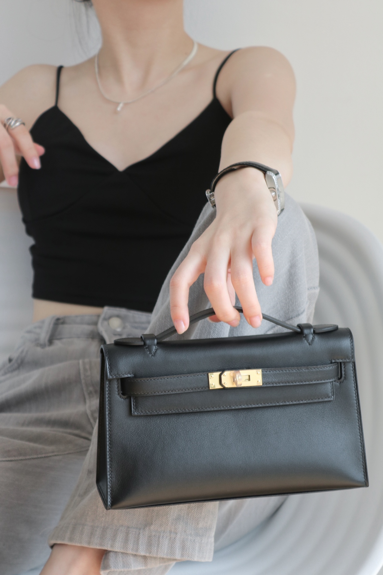 Hermes Kelly #89 Nolr 22cm Swift